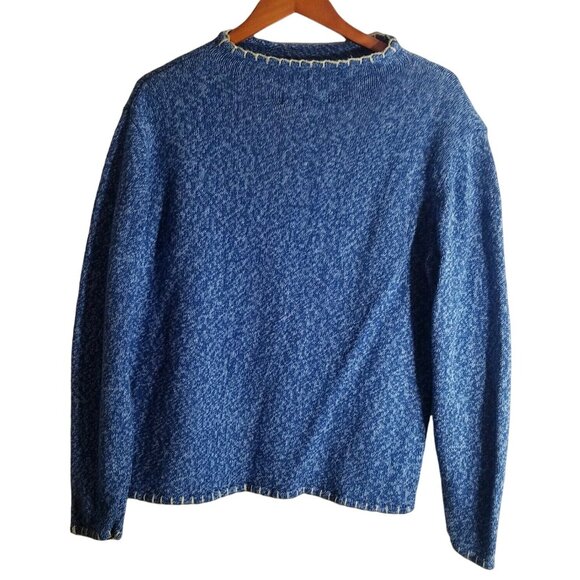 Celina Yang Designs Sweater W/ Leaf Motif Womens Large Blue Patchwork Style - Picture 8 of 11